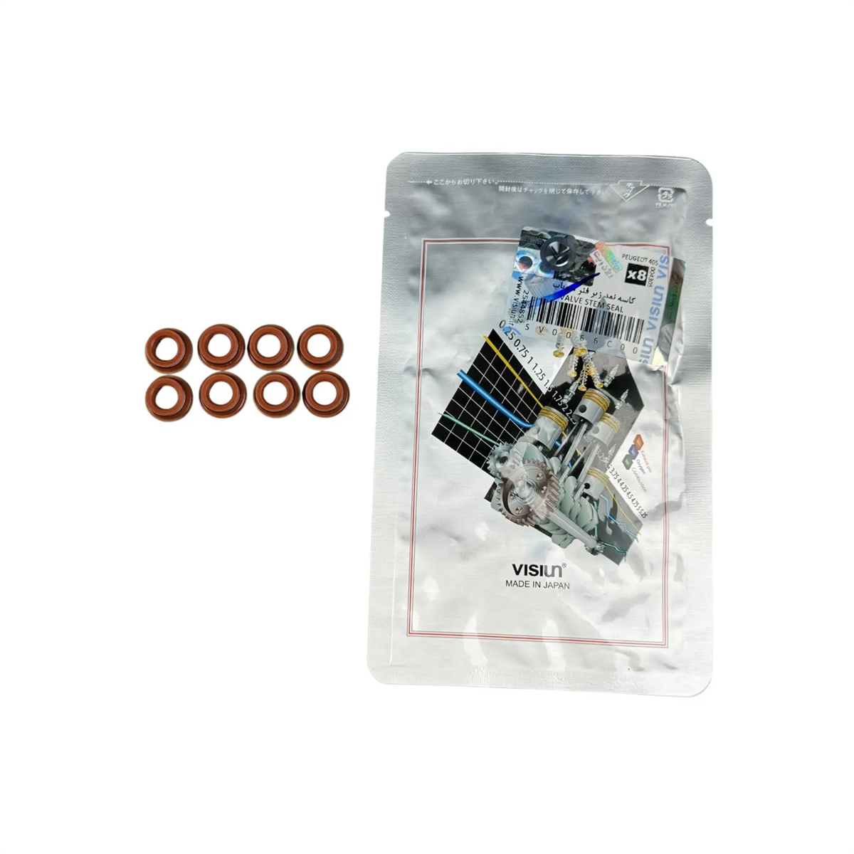 لاستیک ساق سوپاپ پژو 405 ویژن شامل هشت قطعه